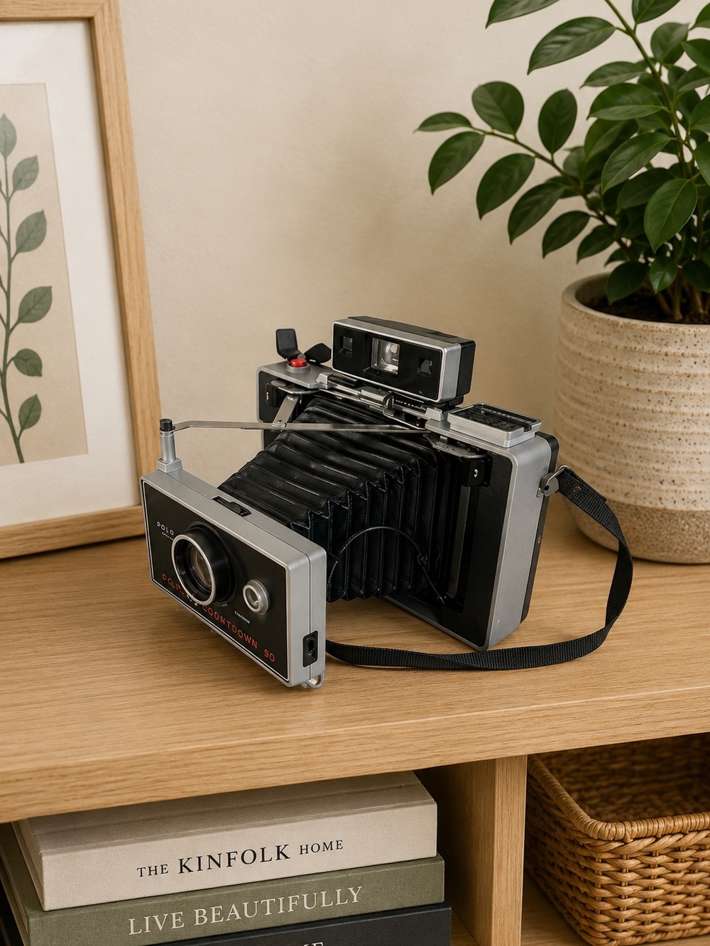 Vintage Polaroid Countdown 90‎ Land Camera Folding Bellows Film Prop Decor